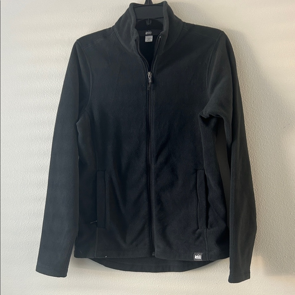 REI Women's Outdoor Fleece Jacket in Black Size Medium